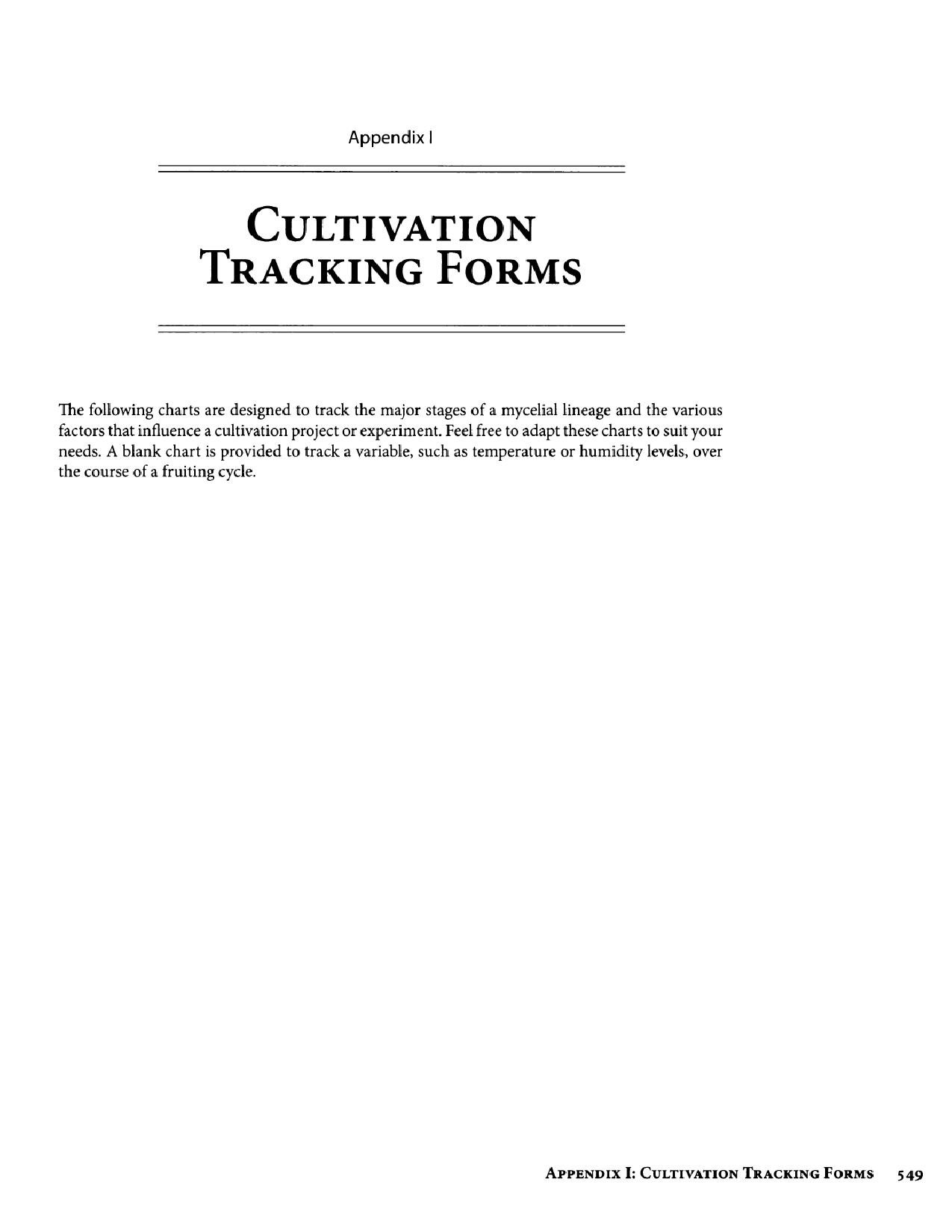 Radical Mycology - Cultivation Tracking Forms